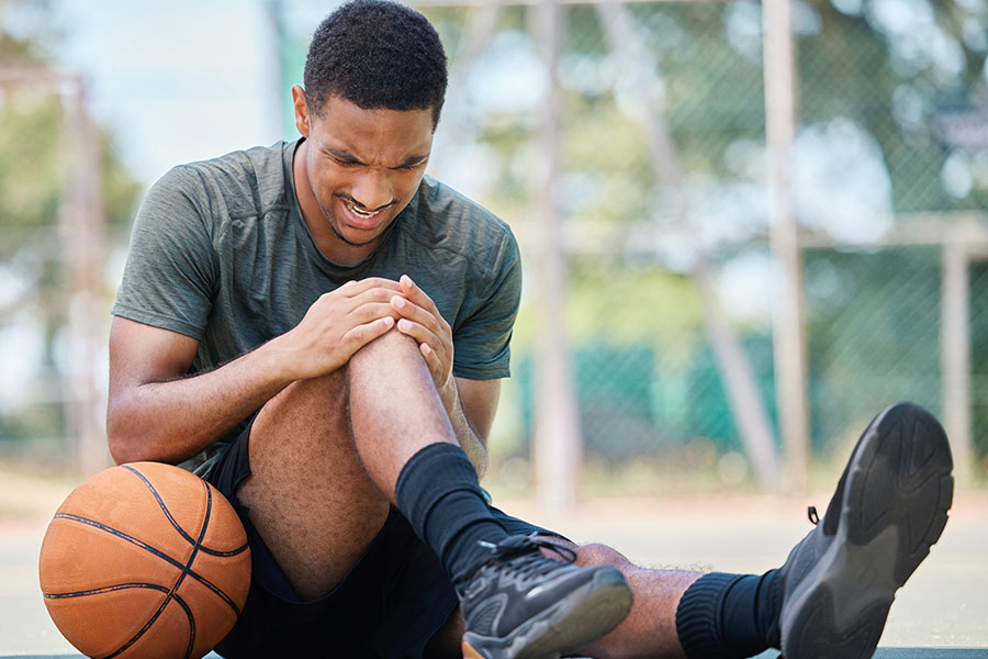 man with knee injury knee pain and joint pain
