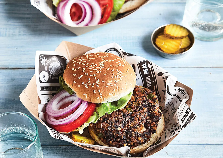 Black bean & veggie burger